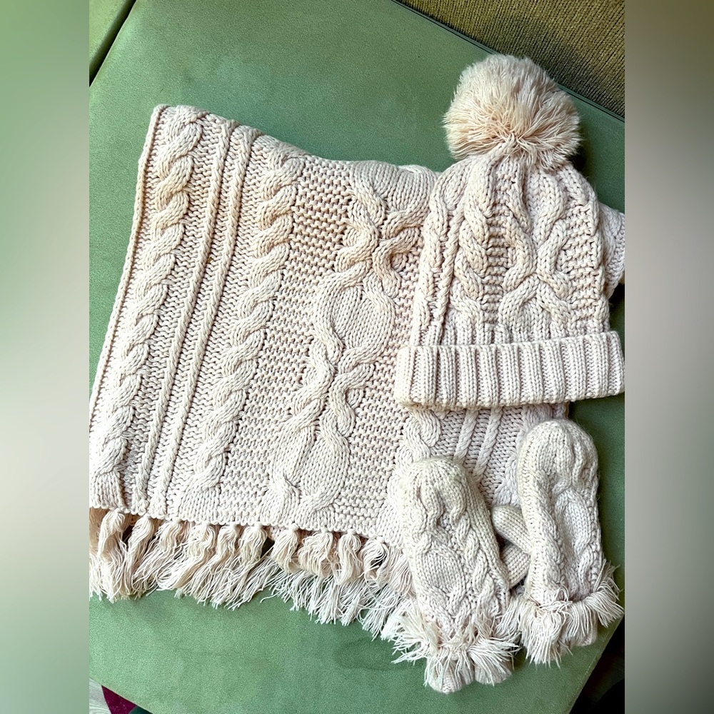 Matching Knit Toque, Mitts, Scarf